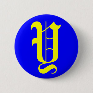 Y - OUD ENGELS RONDE BUTTON 5,7 CM