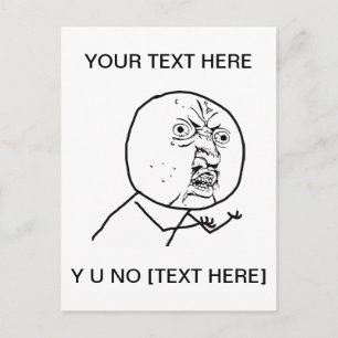 Y U NO - Verticaal Briefkaart