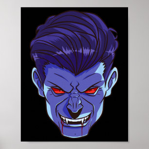 Y Vampire Halloween Monster Face Enge Vingers Kost Poster