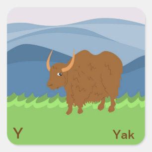 Y voor yak Sticker