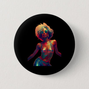 Y Vrouw Dans In Nachtclub 70s 80s Disco Retro Ar Ronde Button 5,7 Cm