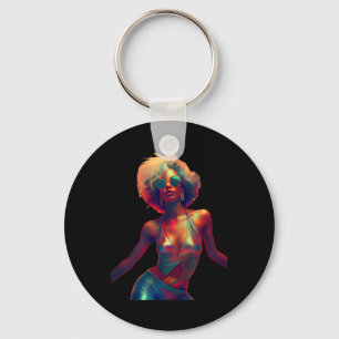 Y Vrouw Dans In Nachtclub 70s 80s Disco Retro Ar Sleutelhanger