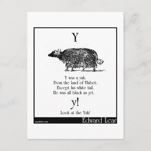 Y was een yak briefkaart (Voorkant)