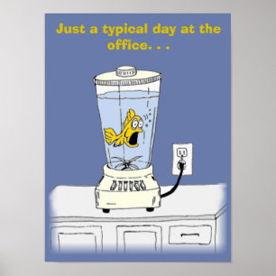 Ya Betcha, ik ben gestrest. (Vis in een blender) Poster