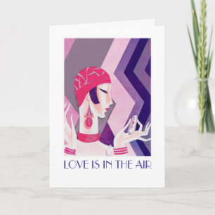 Y'a de l'amour dans l'air . Carte Art Déco Saint V