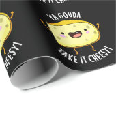 Ya Gouda Take It Cheesy Funny Cheese Pun Dark BG Cadeaupapier (Rol Hoek)