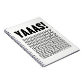 Yaaas Black Typography Custom Background Color Notitieboek (Rechterzijde)