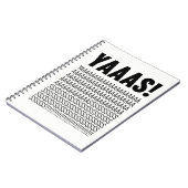 Yaaas Black Typography Custom Background Color Notitieboek (Linkerzijde)