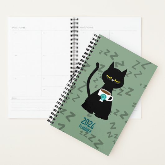 YAAAWN Sleepy Cat 2026 Planner (Devant avec enveloppe)