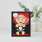 Yaarr! Een meisje. Briefkaart (Staand voorkant)