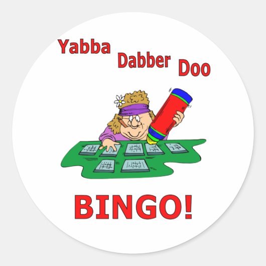 Yabba Dabber Doo - BINGO Ronde Sticker (Voorkant)