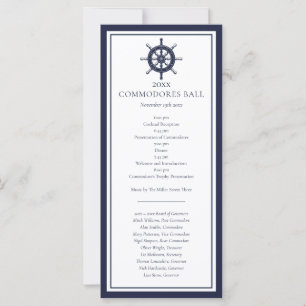 Yacht Club Menu Nautical Navy Blue Programma