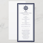 Yacht Club Menu Nautique Marine Blue Programme (Devant / Derrière)