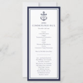 Yacht Club Nautical Navy Blue Menu Programma (Voorkant)