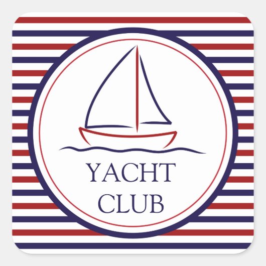 Yacht Club Vierkante Sticker (Voorkant)