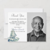 Yacht on the Ocean Funeral Merci Cartes (Devant)