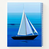 Yacht sous voile, Cobalt Blue Journal (Dos)