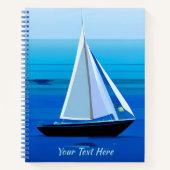 Yacht Under Sail, Cobalt Blue Journal Notitieboek (Voorkant)