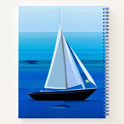 Yacht Under Sail, Cobalt Blue Journal Notitieboek (Achterkant)