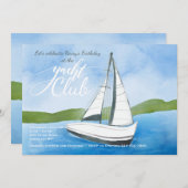 Yacht Watercolor Invitation (Devant / Derrière)