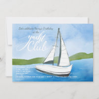 Yacht Waterverf Uitnodiging