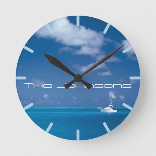 Yachting in het blauw ronde klok (Voorkant)