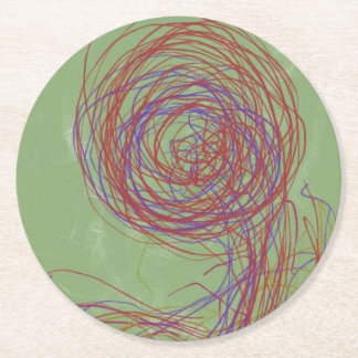 Yaei abstracte kunst ronde kartonnen onderzetter