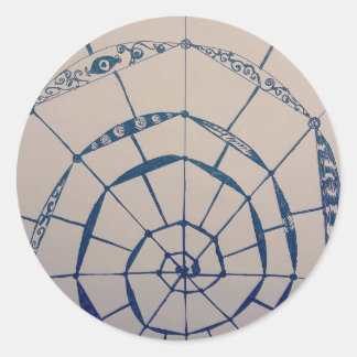 yaei spiderwebs art ronde sticker