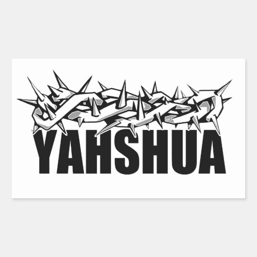 Yahshua Rechthoekige Sticker (Voorkant)