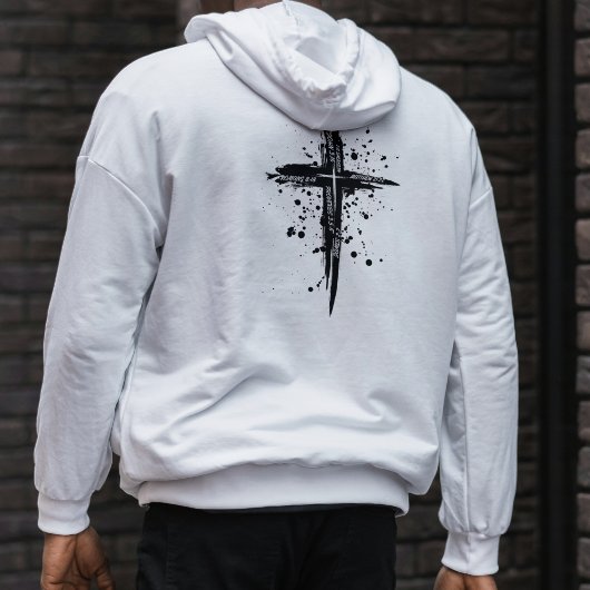 "YAHWEH" Croix blanc Sweat - shirt à capuche minim