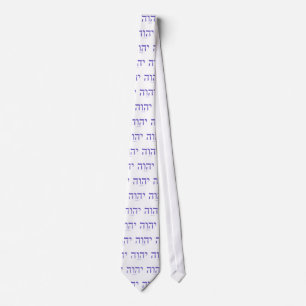 Yahweh (in het Hebreeuws) Blue Lettering Necktie Stropdas