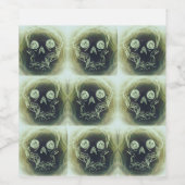 yaie Skull 666 sleutelhanger Wijn Etiket (Enkel label)