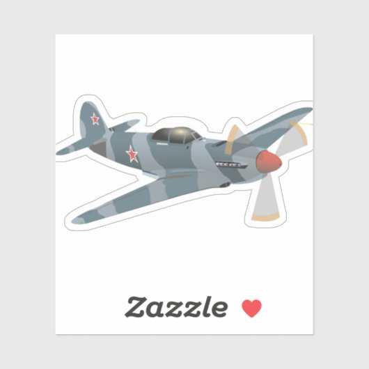 Yak-9 Sovjet WW2 Vliegtuig Sticker (Vel)