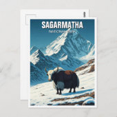 Yak in het Sagarmatha National Park in Nepal Briefkaart (Voorkant / Achterkant)
