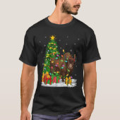 Yak Lover Matching Xmas Lighting Yak Kerstmis T-shirt (Voorkant)