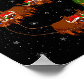 Yak Santa Sleigh Flying Funny Magical Christmas Ta Poster (Hoek)