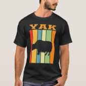 Yak Shadow Silhouette in Retrokleuren T-shirt (Voorkant)