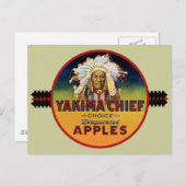 Yakima Chief Apple Crate Label Briefkaart (Voorkant / Achterkant)