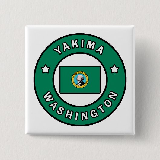 Yakima Washington Vierkante Button 5,1 Cm (Voorkant)