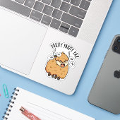 Yakity Yak Funny Animal Pun Sticker (Laptop met iPhone)