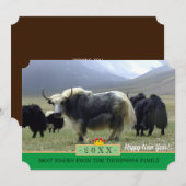 Yaks & Happy Nieuwjaar! Kaart/Himalaya, Tibet Feestdagenkaart (Voorkant / Achterkant)