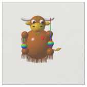 Yaks mignons avec le tissu de yo-yo (Fermer)