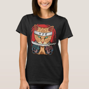 Yakuza Cat Japans Samurai Sword Katana Japan Tig T-shirt