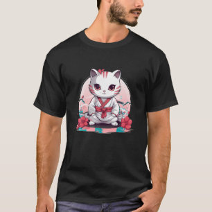 Yakuza Samurai Schattige Kawai Kat Japans Kattenzw T-shirt