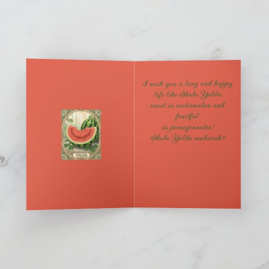 Yalda Watermelon Chelle Night Fruits Kaart (Binnen)