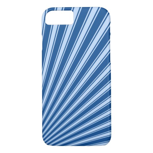 Yale Blue Funky Sun Rays Achtergrond Case-Mate iPhone Case (Achterkant)