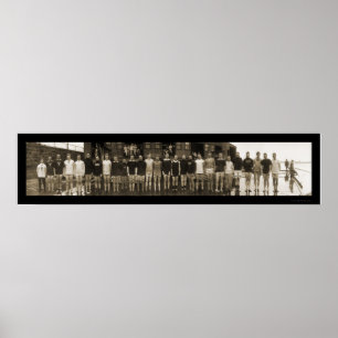 Yale Crew Team & Subs Huge Foto 1910 Poster
