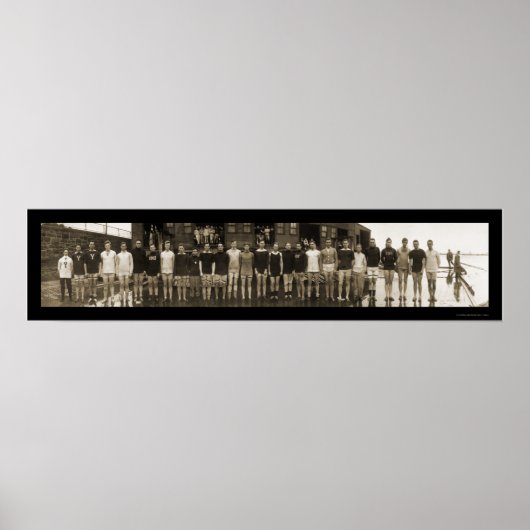 Yale Crew Team & Subs Huge Foto 1910 Poster (Voorkant)