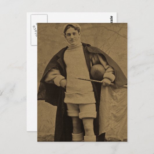  Yale Football Player 1880s Stereoview Briefkaart (Voorkant / Achterkant)