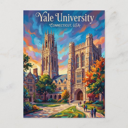 Yale-universiteit Connecticut Briefkaart (Voorkant)